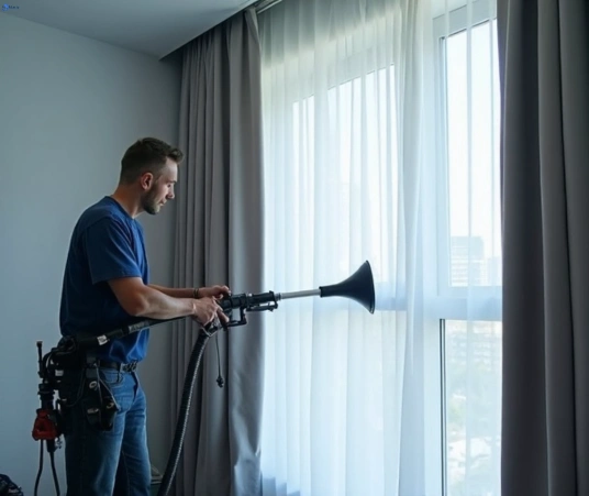 Professional curtain steam cleaning process equipment Matty Curtain Cleaning willoughby-nsw